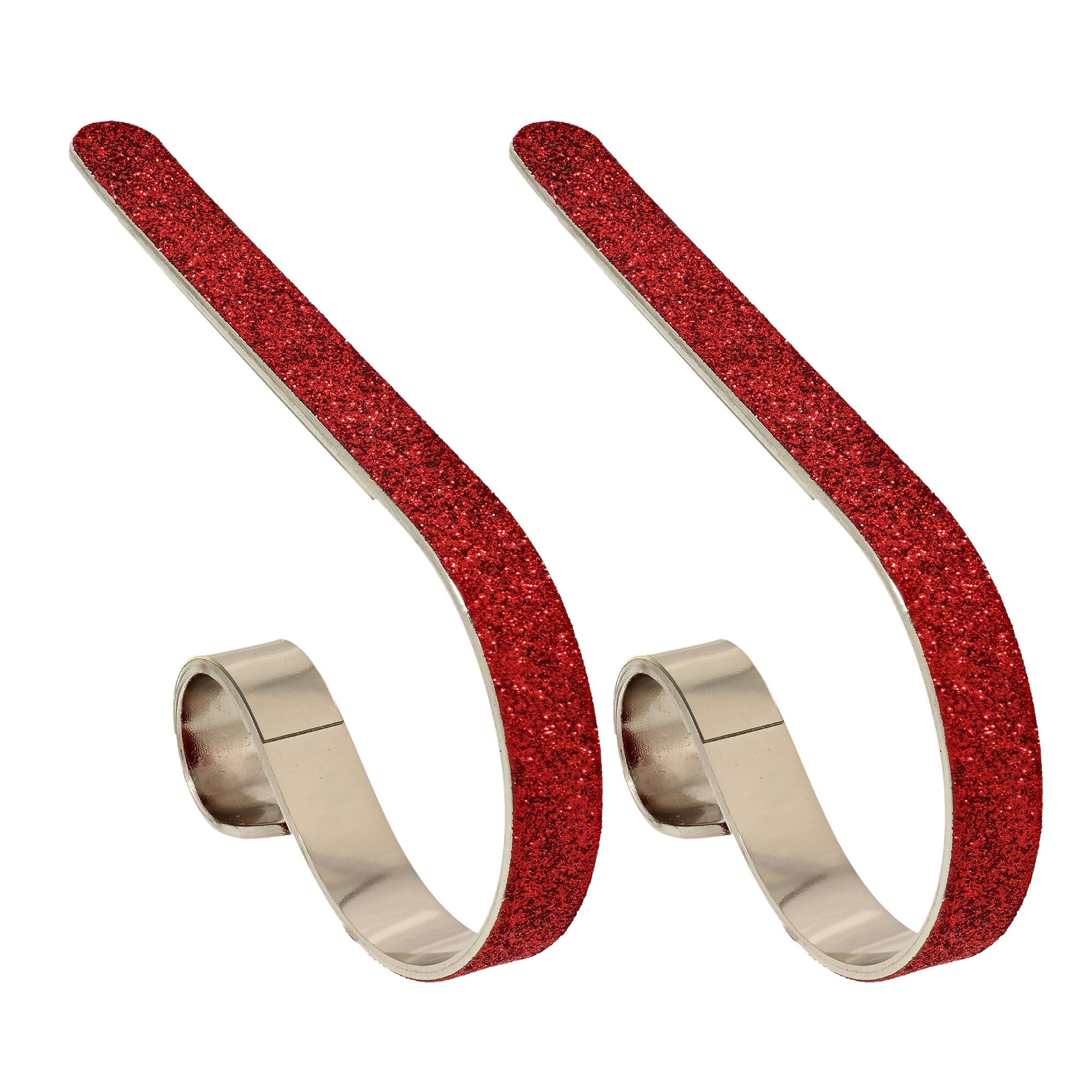 Original MantleClip® Red Glitter Stocking Holders